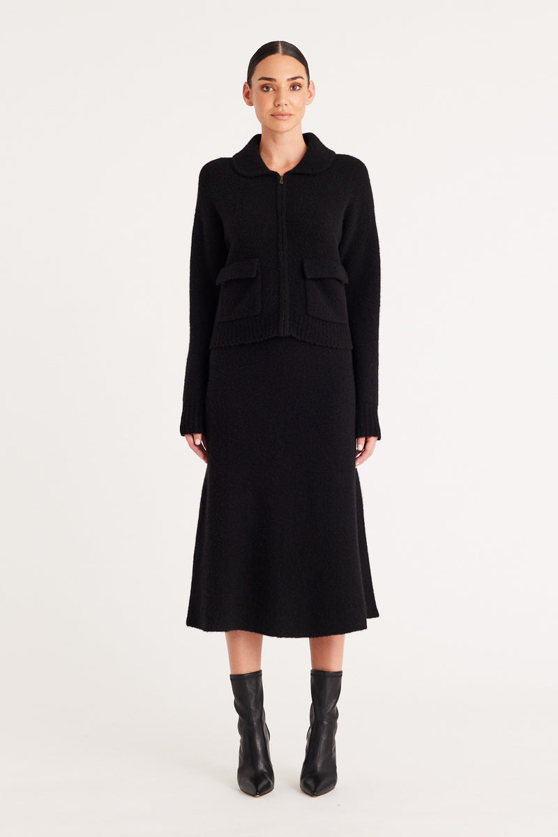 Ilona Wool Skirt - Black – Cable Melbourne