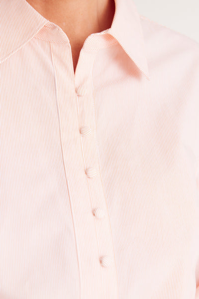 Tie Front Shirt - Peach Stripe – Cable Melbourne