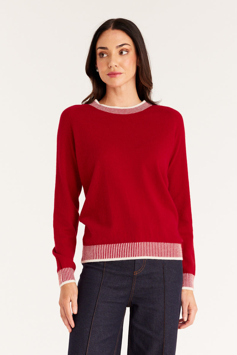 Cashwool Crew Jumper - Chilli Red – Cable Melbourne