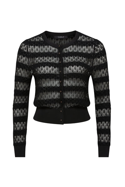 Crochet Knit Cardigan - Black – Cable Melbourne