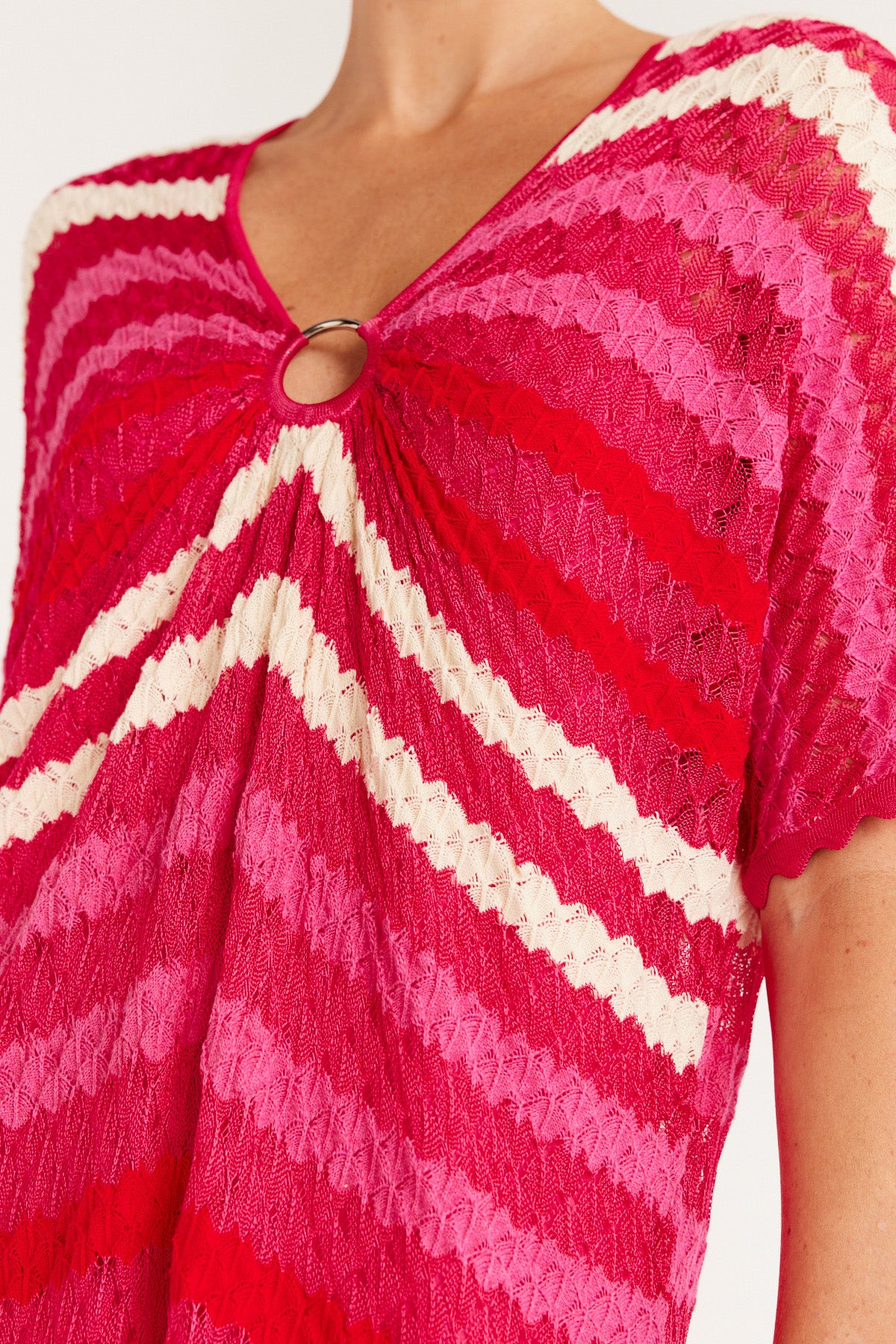 Crochet Knit Dress - Pink Stripe – Cable Melbourne