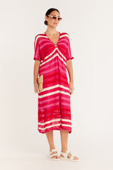 Crochet Knit Dress - Pink Stripe – Cable Melbourne
