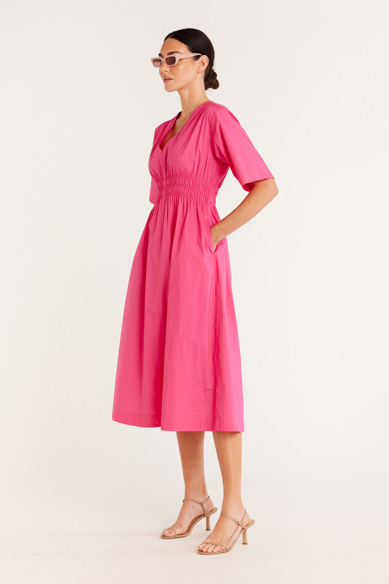 Bella Poplin Dress - Hot Pink – Cable Melbourne